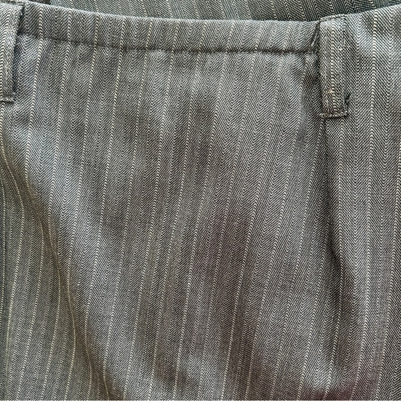 Talbots Pants Charcoal Grey Cream Pin Stripe Wool Classic Plus size 18 W Petite - Picture 10 of 15